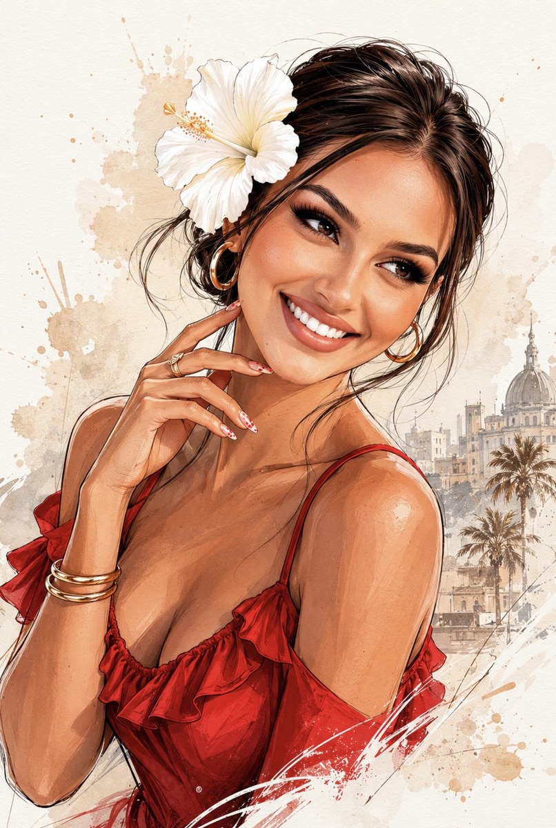 Watercolor Editorial Caricature Portrait