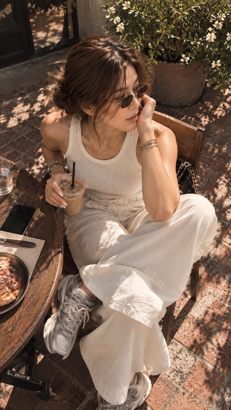 Top-Down Café Portrait with Cinematic Film Grain output 3