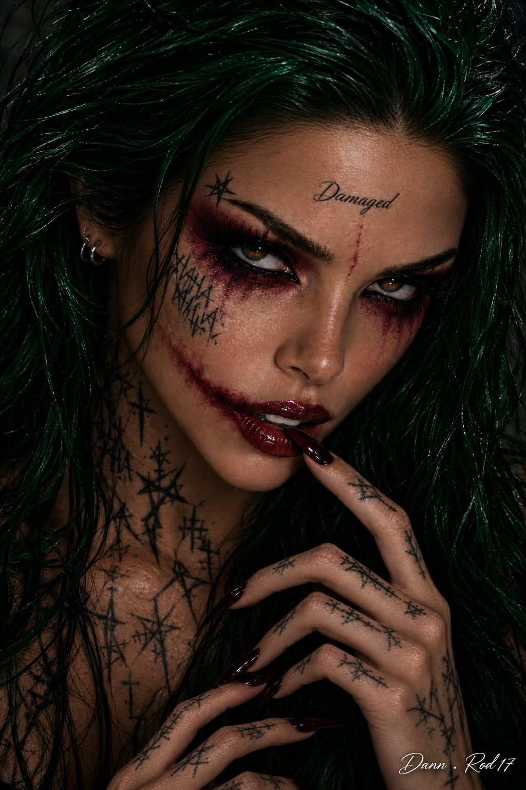 Damaged — Female Joker Gothic Editorial Portrait