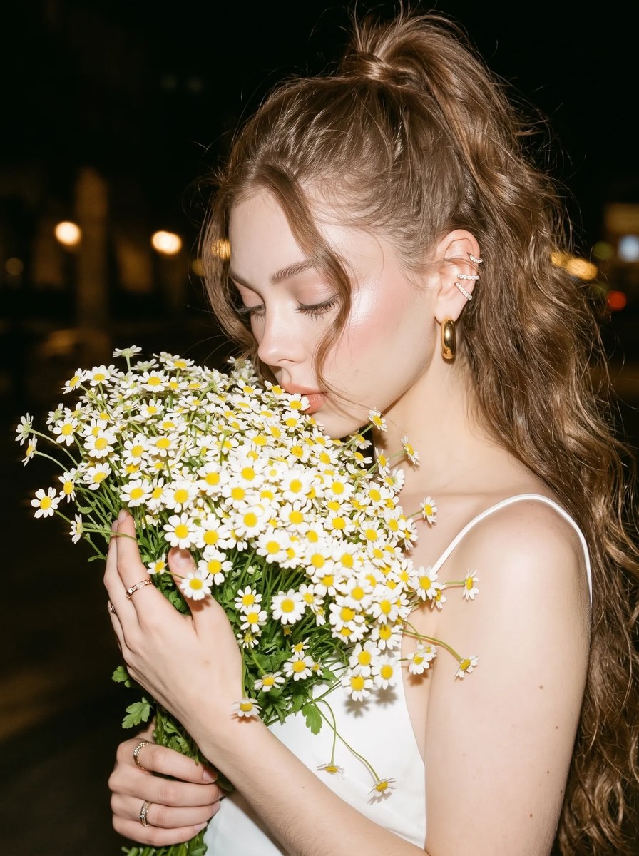 Candid Nighttime Daisy Portrait output 3
