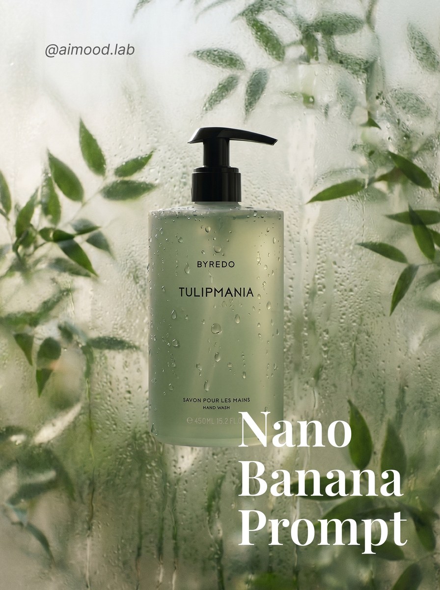 Natural Bottle Product Shot on Misty Glass