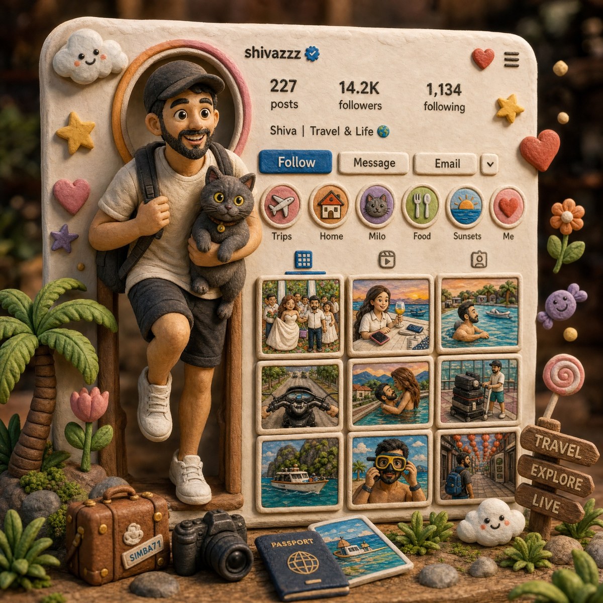 Create a 3D Clay Diorama of Your Instagram Profile