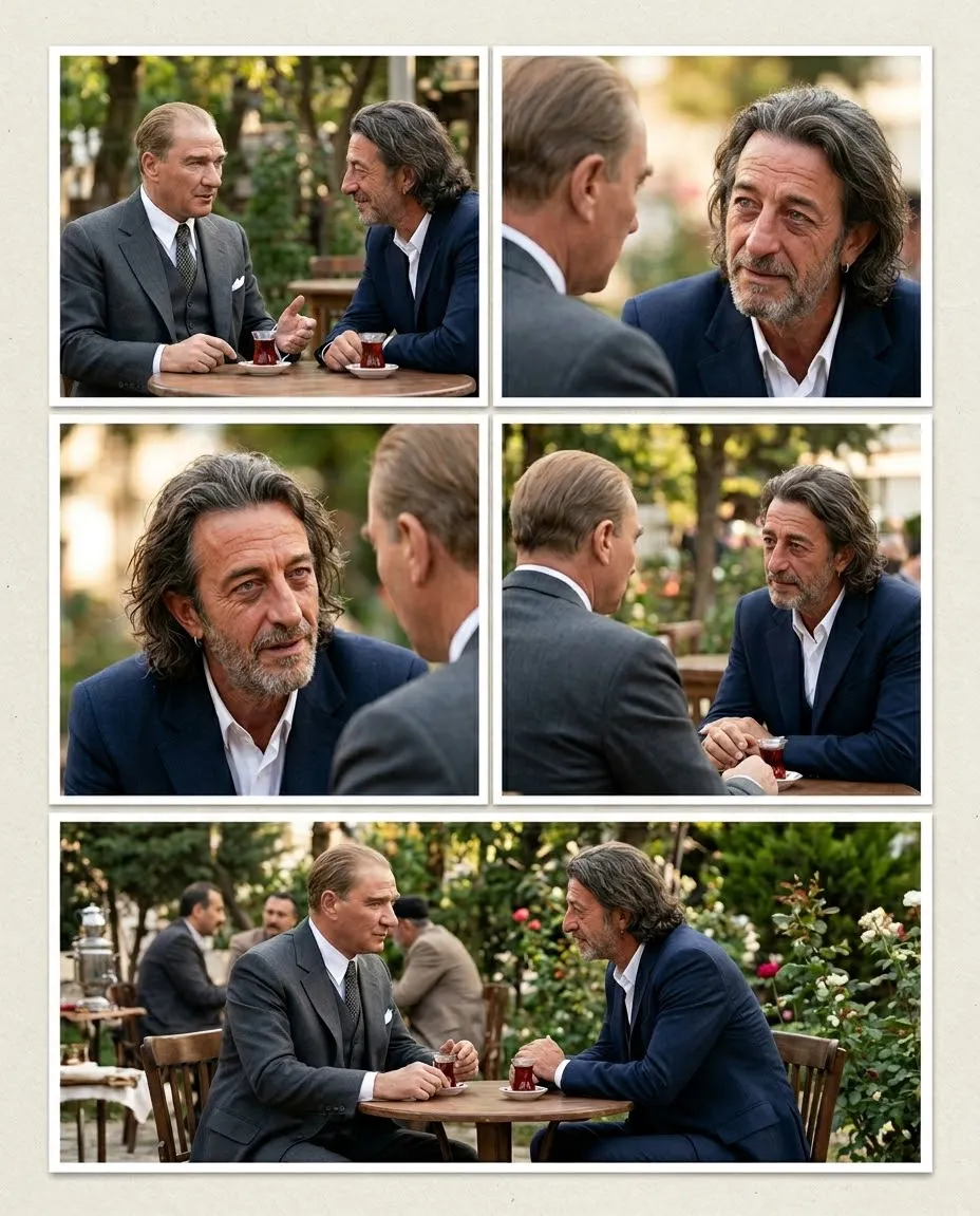 Tea Garden Conversation with Atatürk Collage output 2