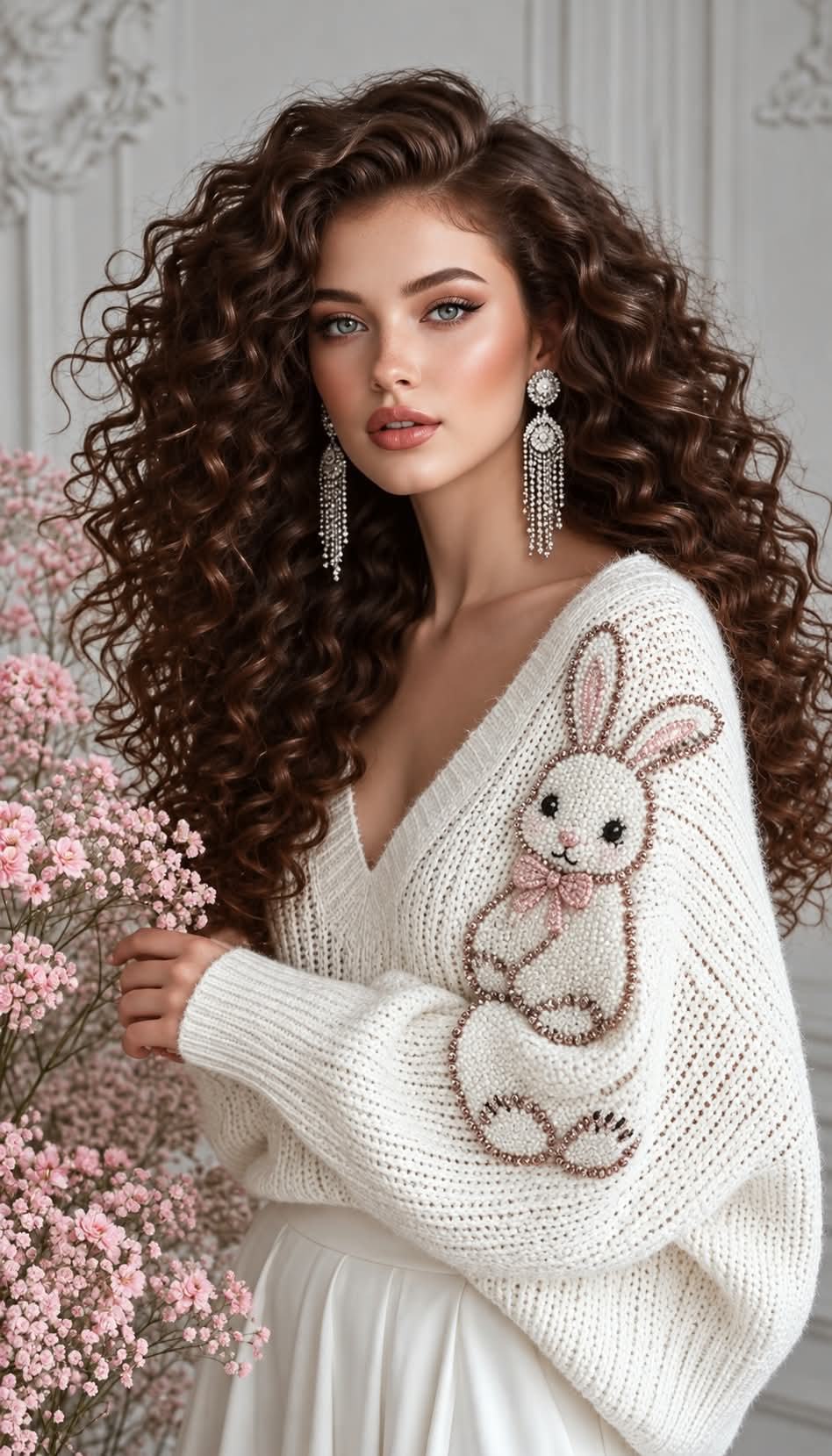 Luxury Editorial Portrait with a Blush Bouquet output 2