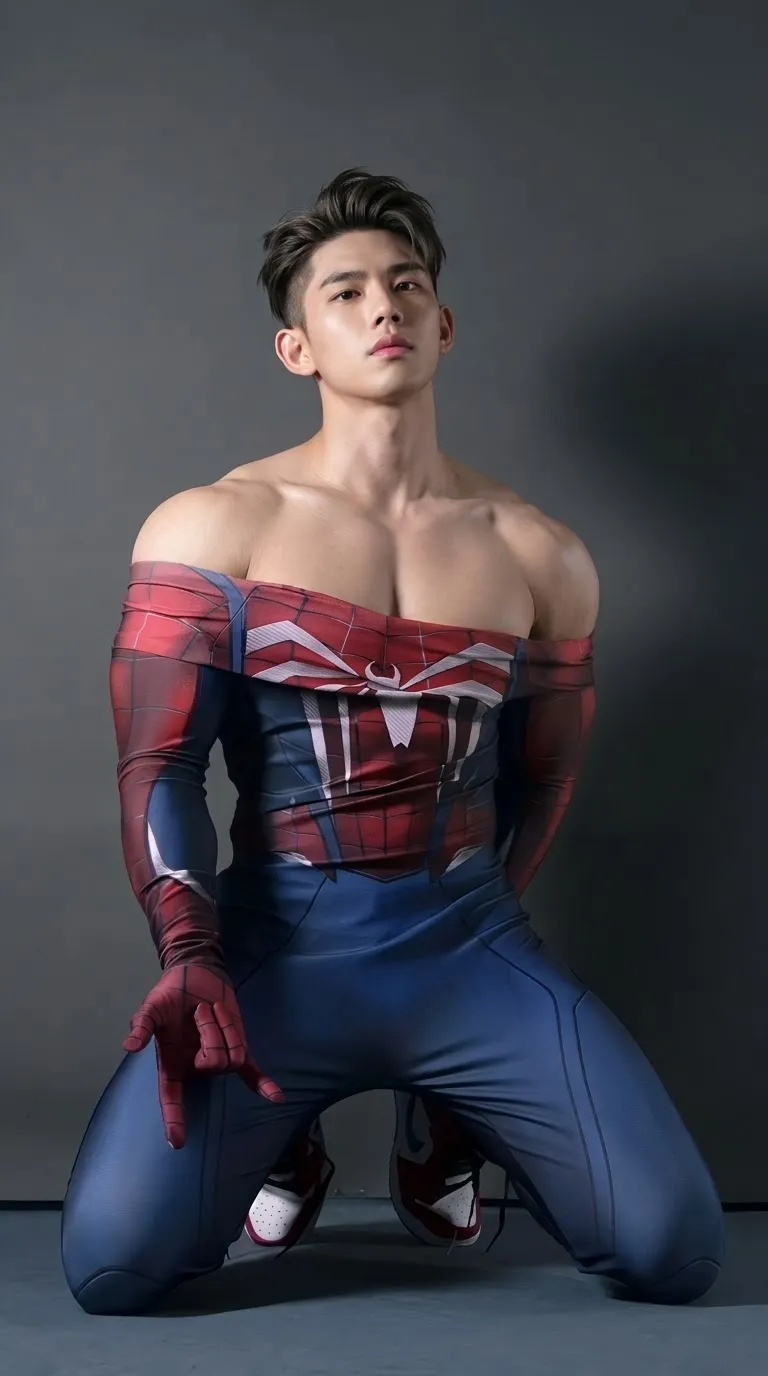 Kneeling Korean Male Fitness Editorial
