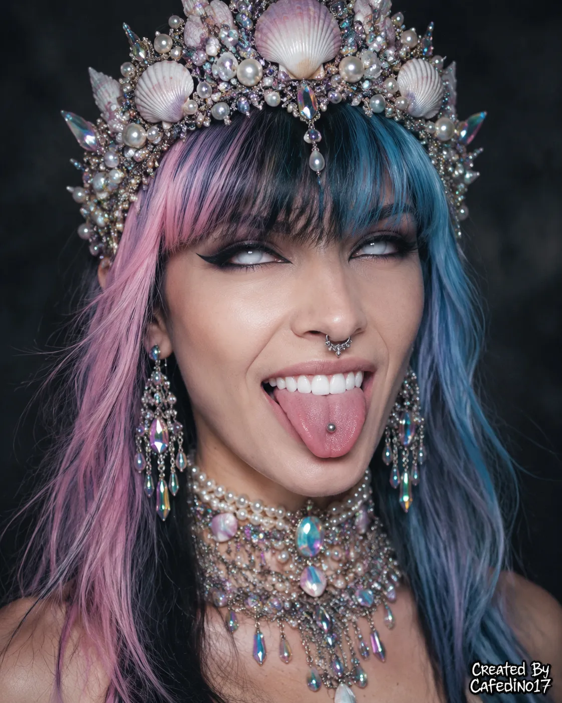 Goth Mermaid Queen Editorial Portrait