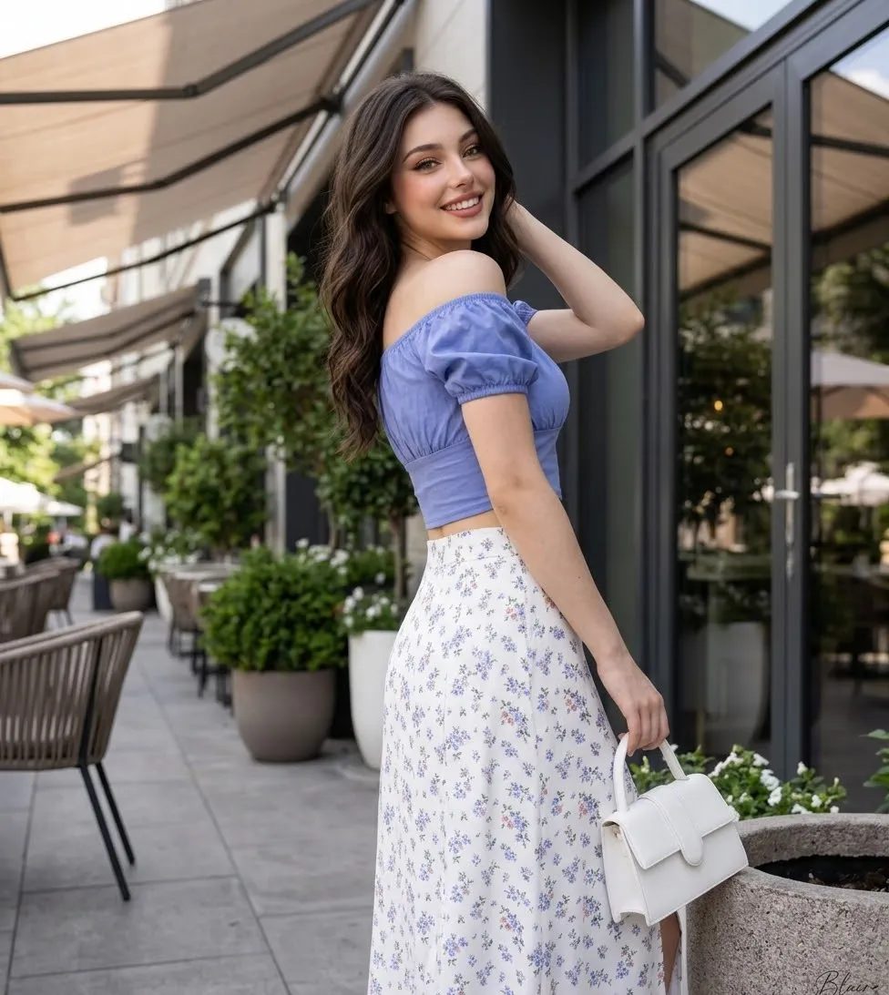 Floral Outdoor Café Fashion Portrait output 4