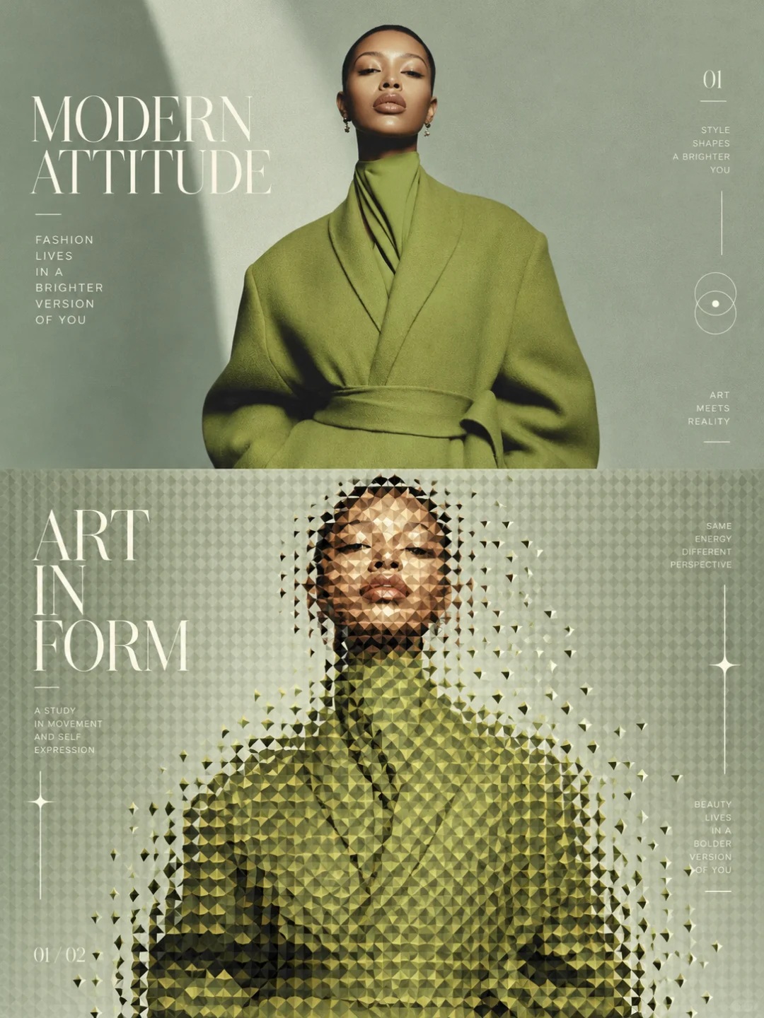 Optical Art Crystal-Facet Diptych Poster output 2