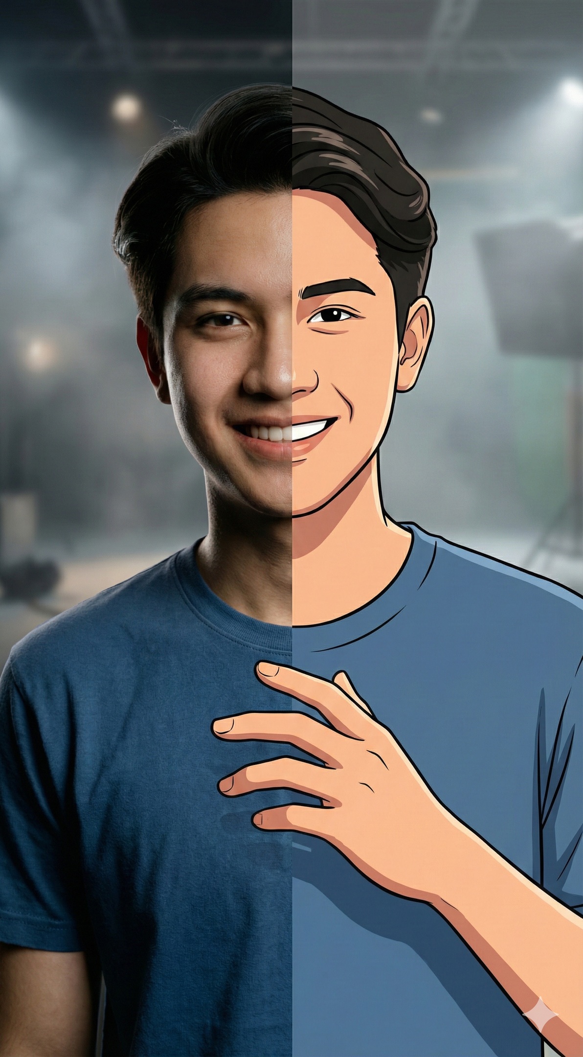 Half-Realistic, Half-Cartoon Portrait output 3