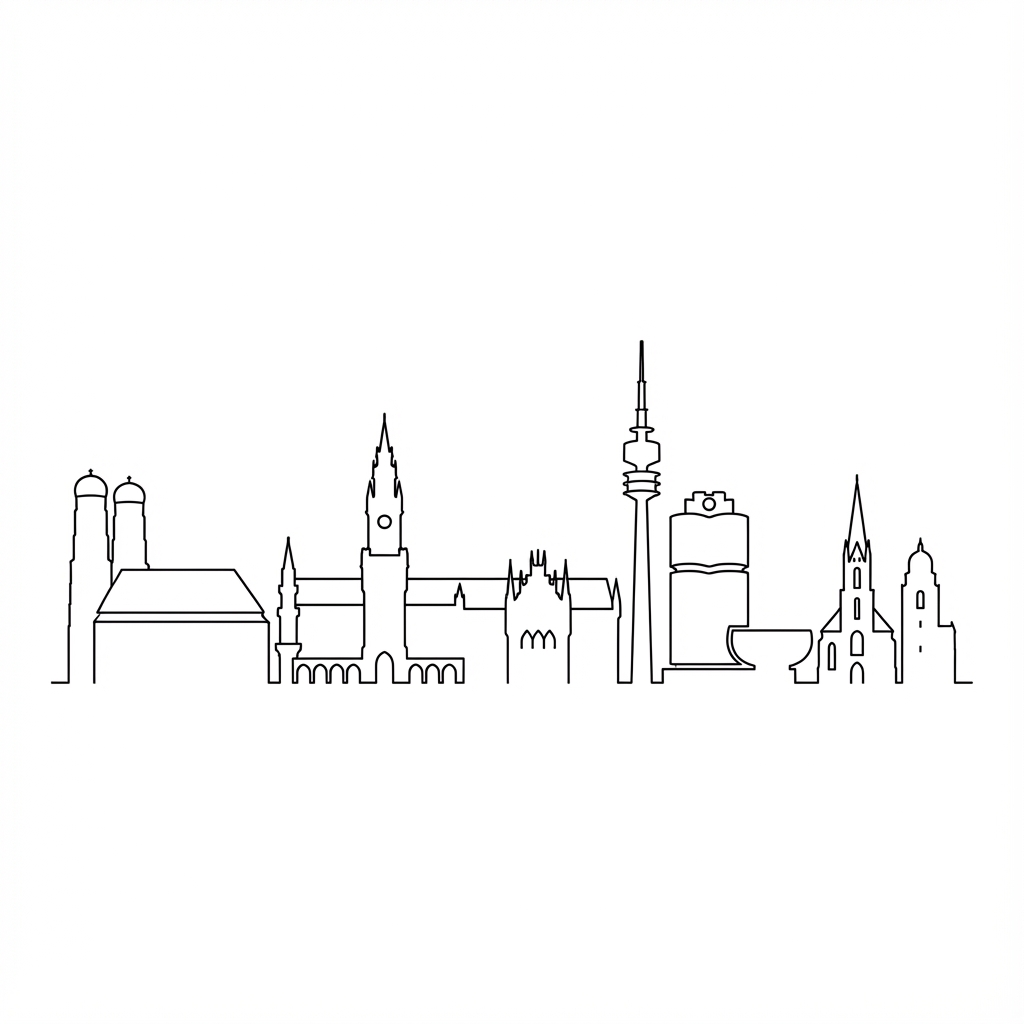 Münchener Skyline als Umrissbild darstellen output 1
