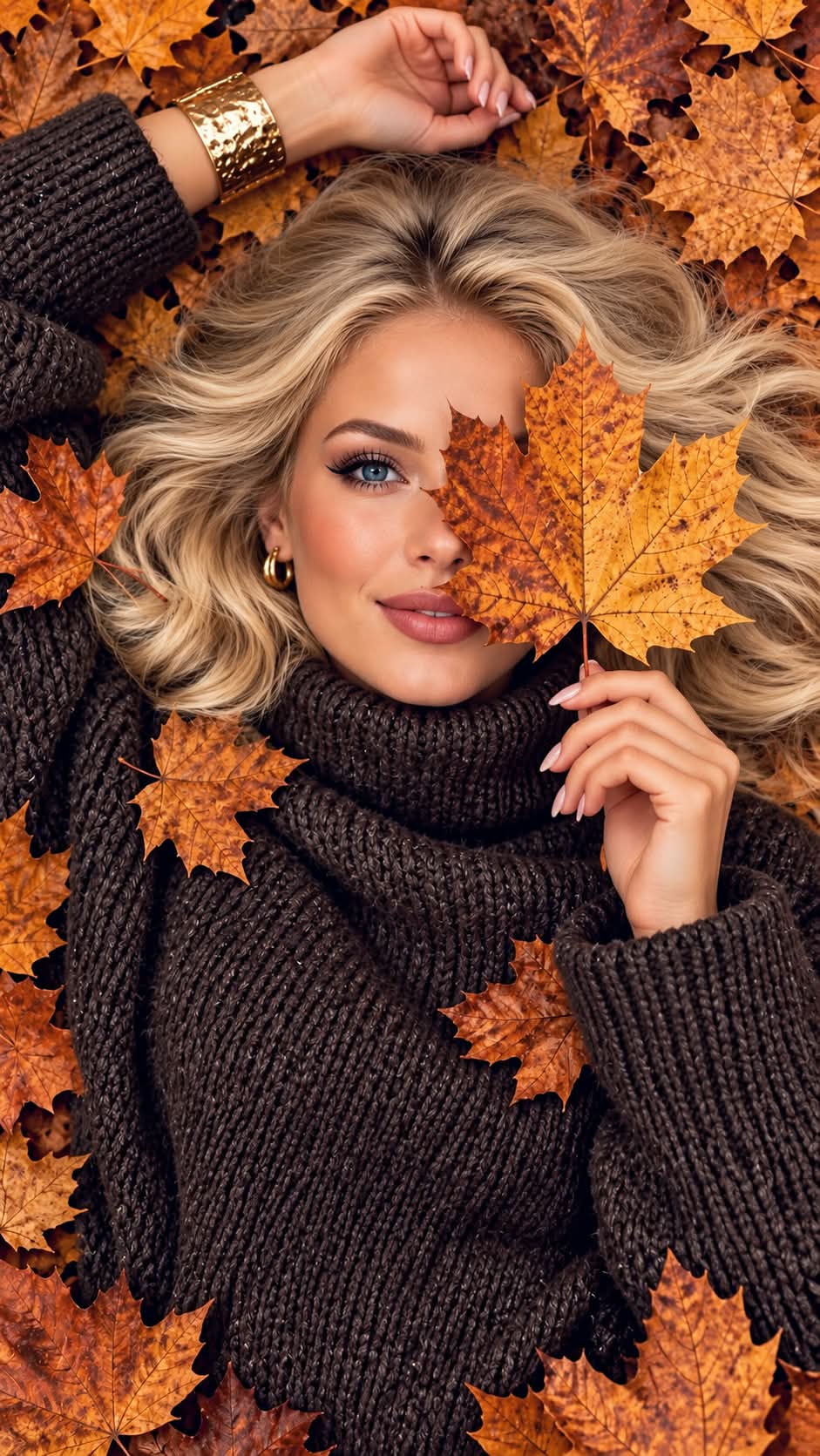 Autumn Maple Leaf Fashion Portrait output 1