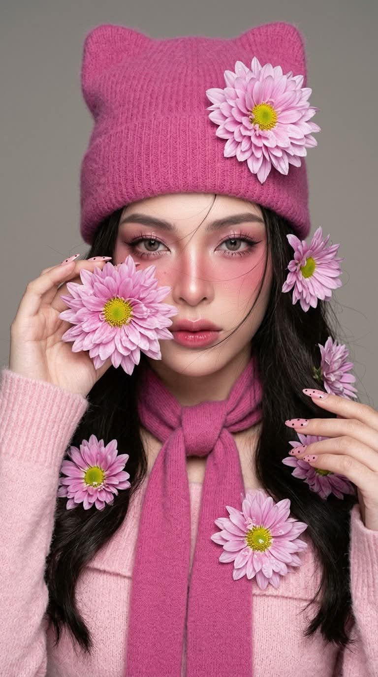 Poetic Winter Chrysanthemum Portrait output 2