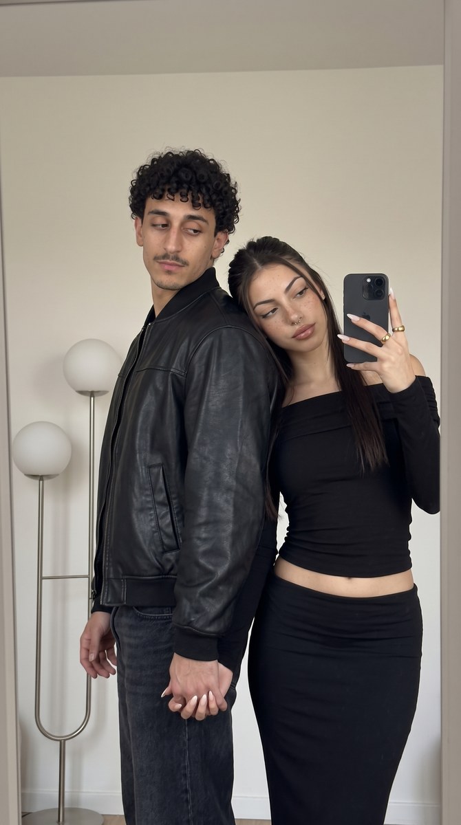 Natural Couple Mirror Selfie