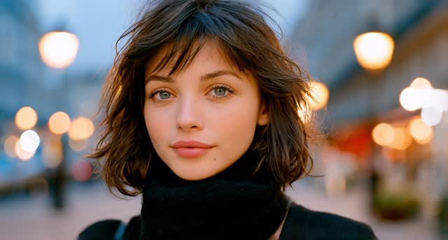 Vintage Cinematic Portrait on a Paris Street