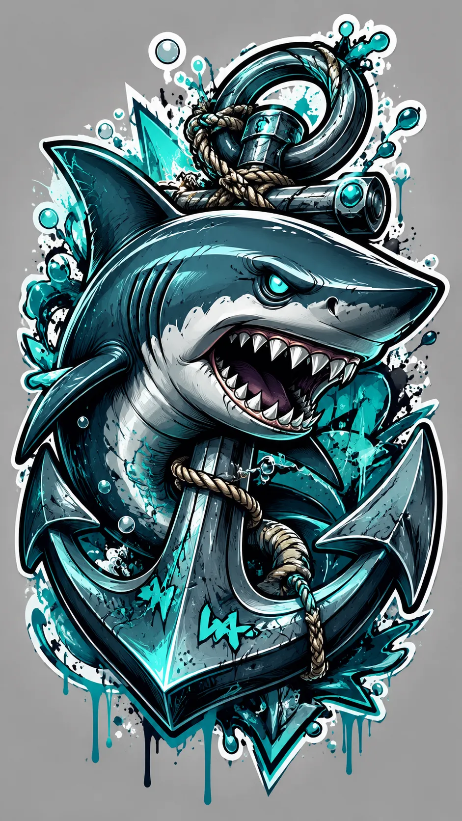 Urban Graffiti Cartoon Sticker Illustration output 3