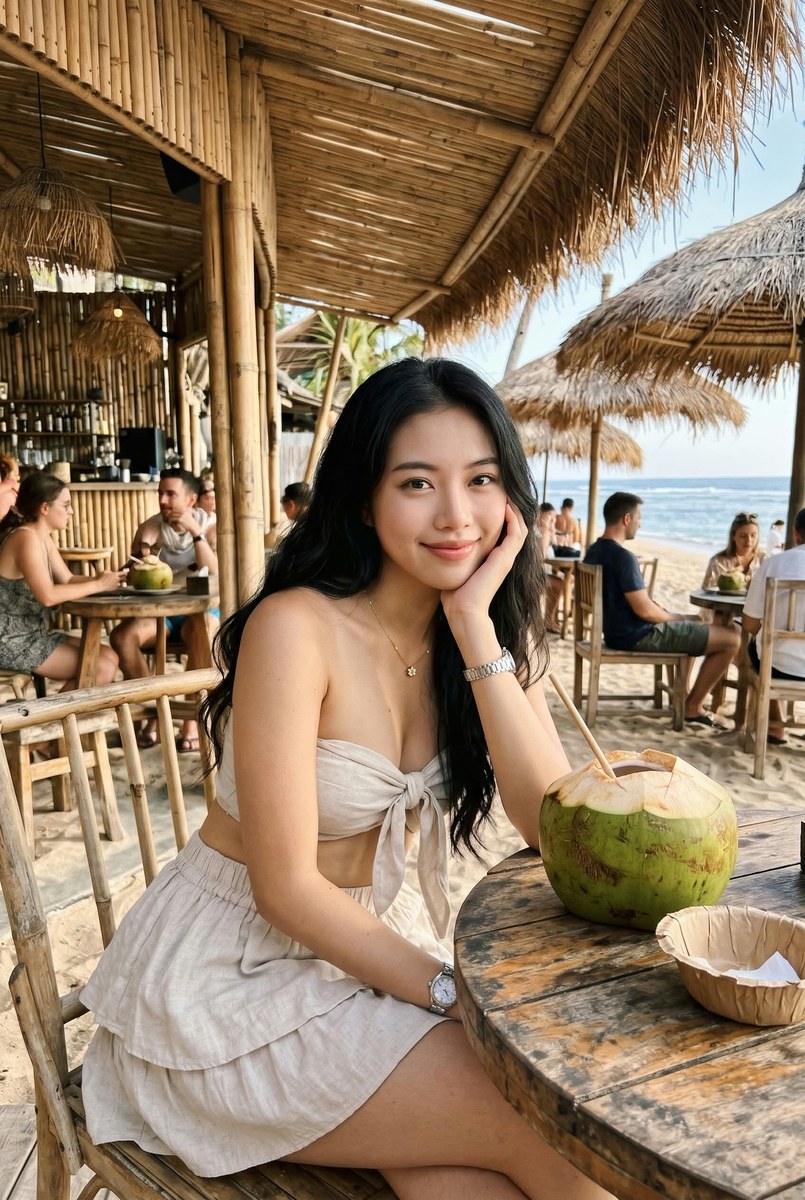 Candid Beachside Café Portrait output 1
