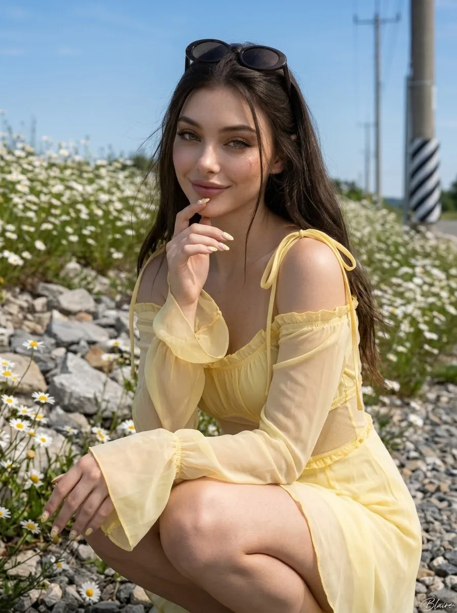 Candid Countryside Portrait Among Daisies output 3