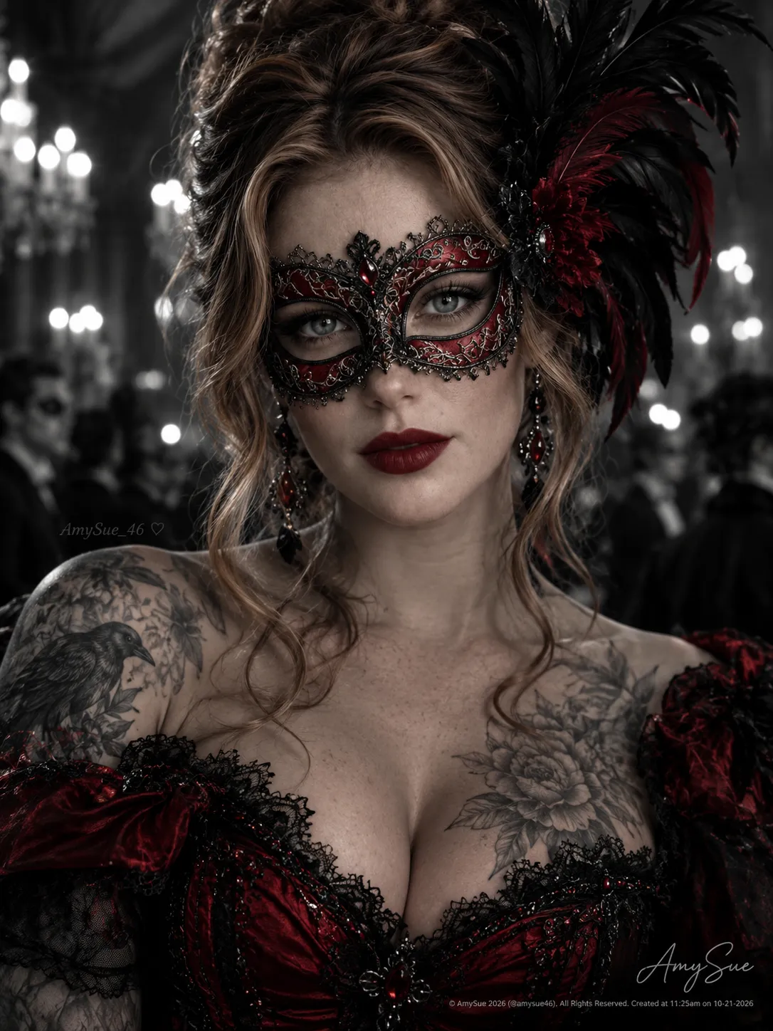 Photorealistic Gothic Masquerade Portrait