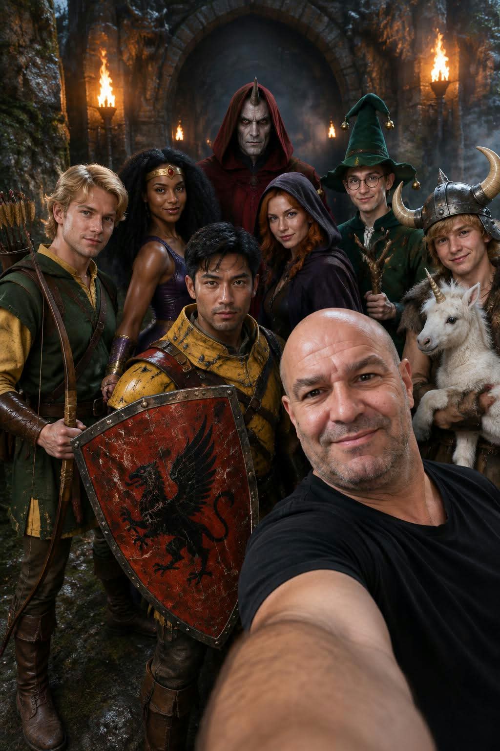 Photorealistic Dungeons & Dragons Group Selfie