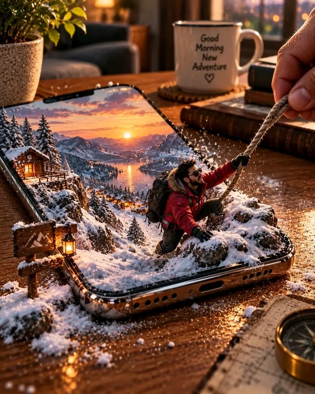 Smartphone Miniature Alpine Adventure