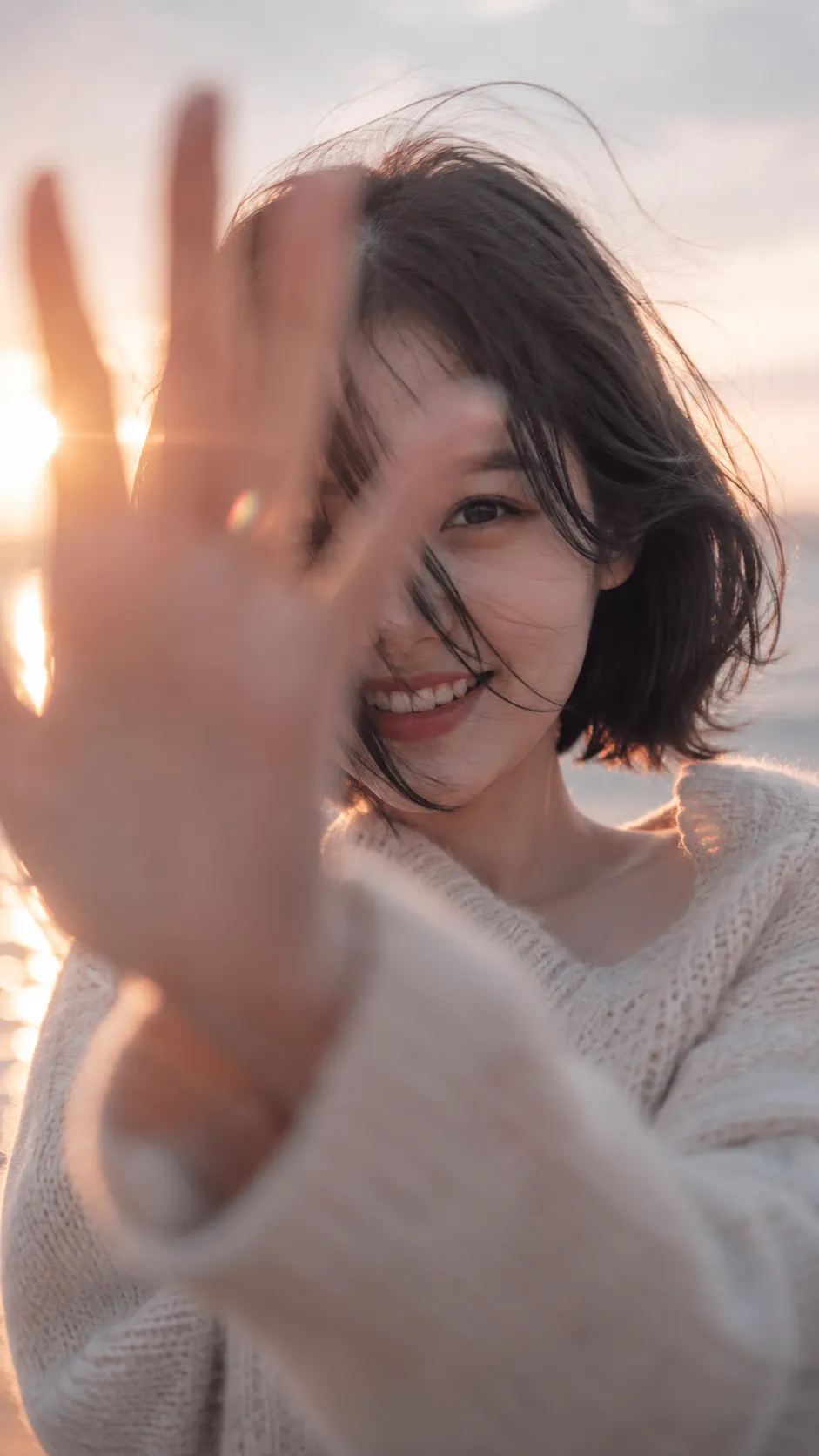 Cinematic Pastel Sunset Portrait output 2