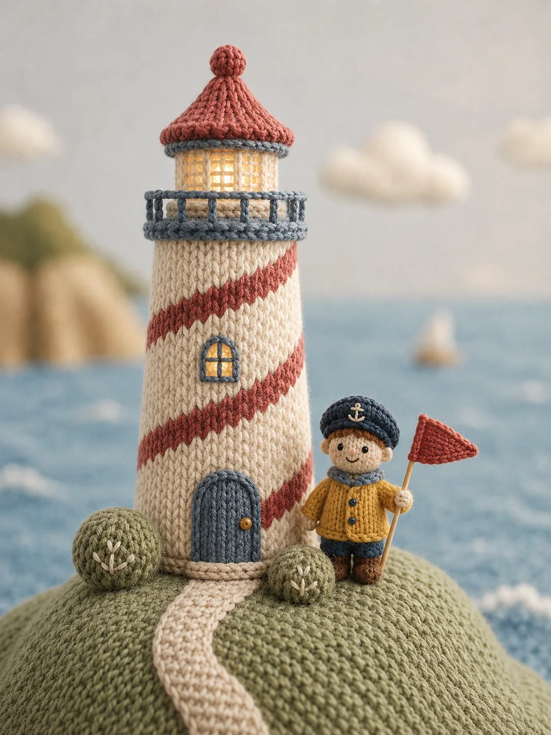 Knitted Lighthouse Miniature