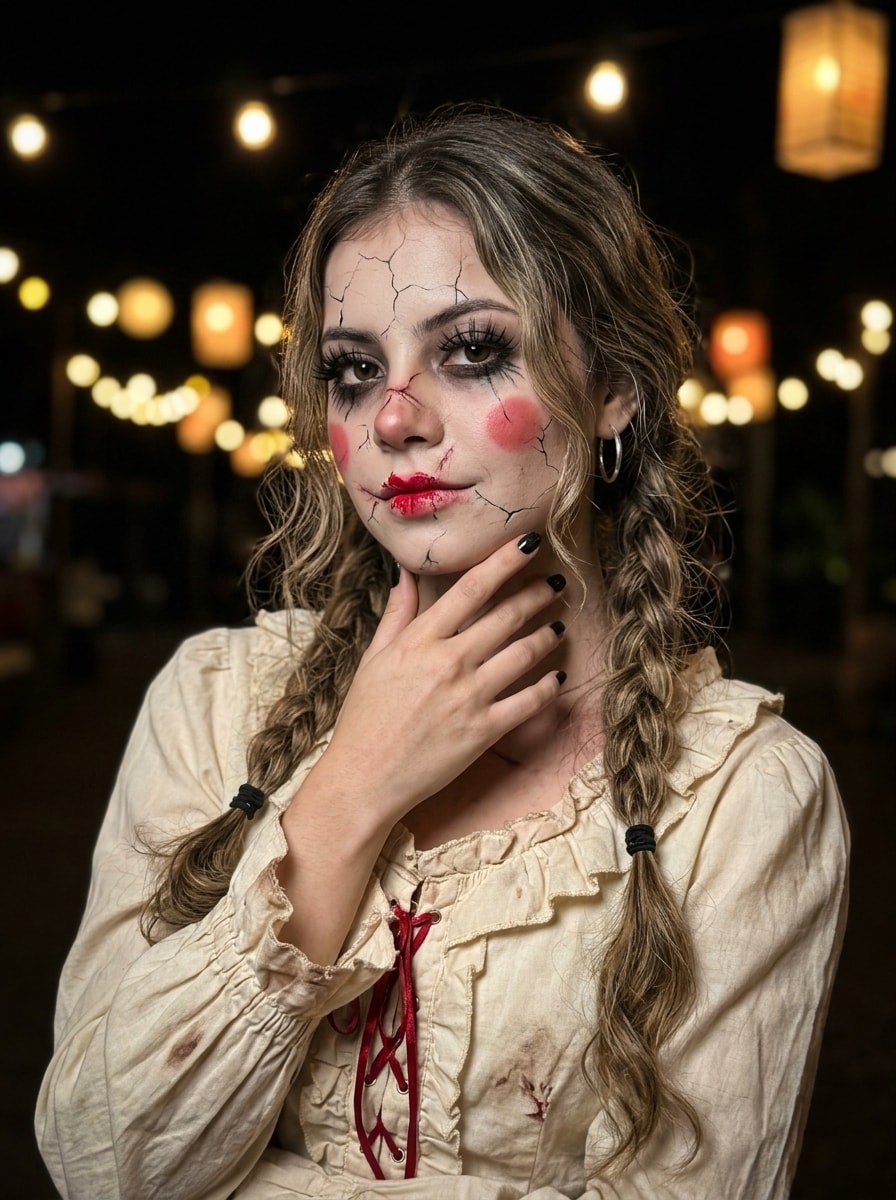 Eerie Broken Doll Portrait