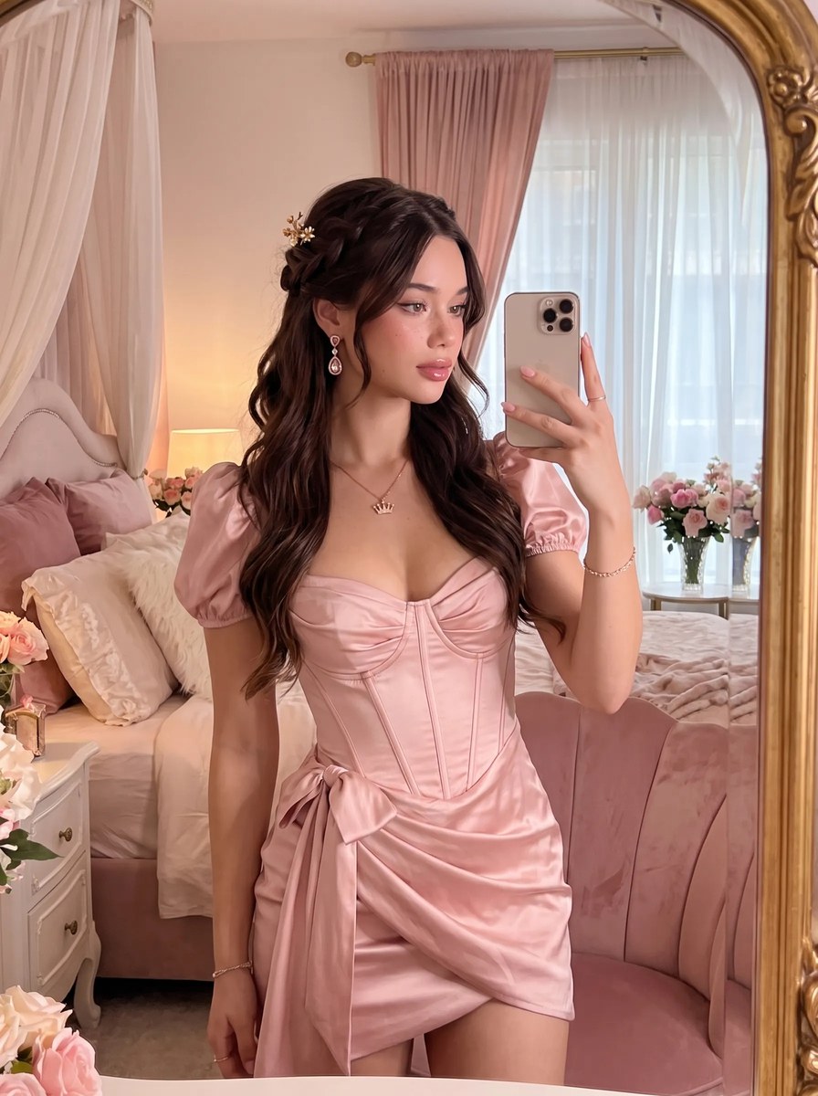 Aurora-Inspired Romantic Royal Mirror Selfie