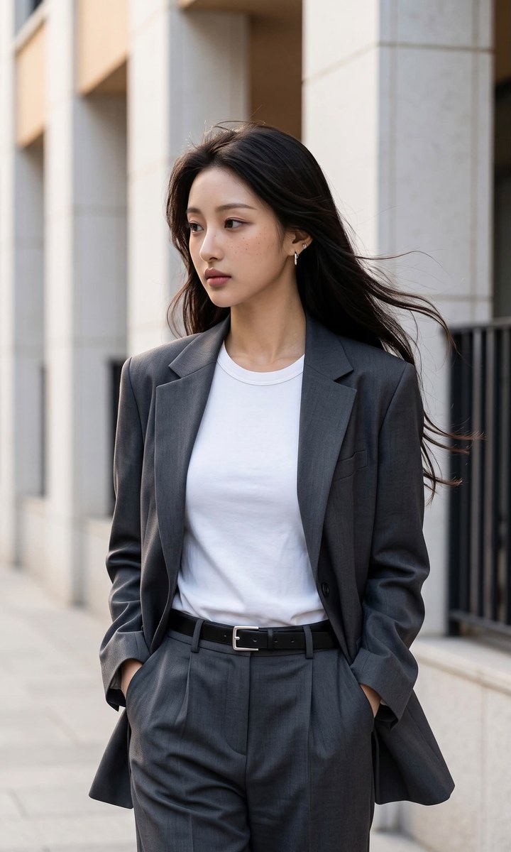 Career Woman: Street-Fashion Editorial Face Replacement output 1