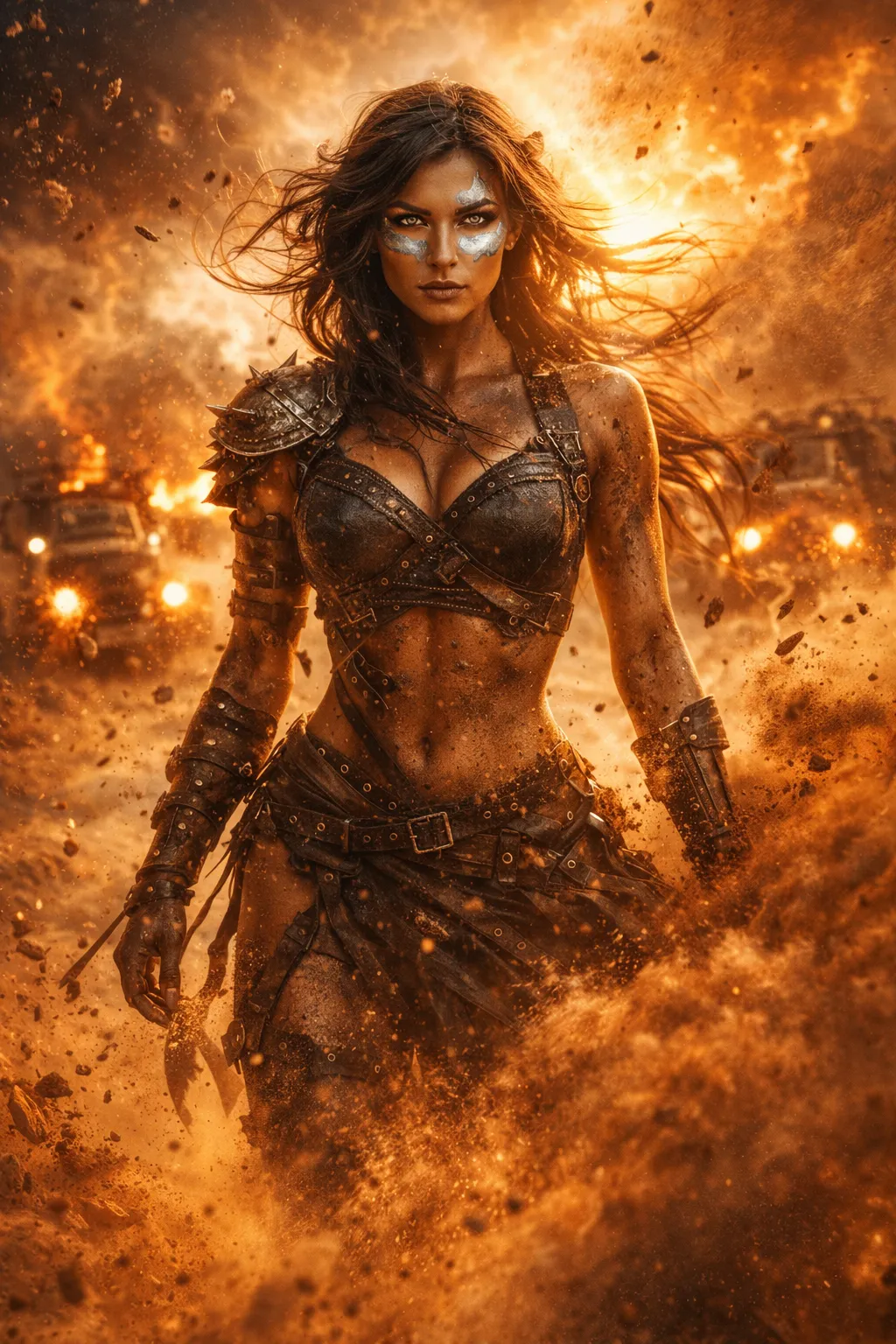 Wasteland Woman in a Desert Sandstorm