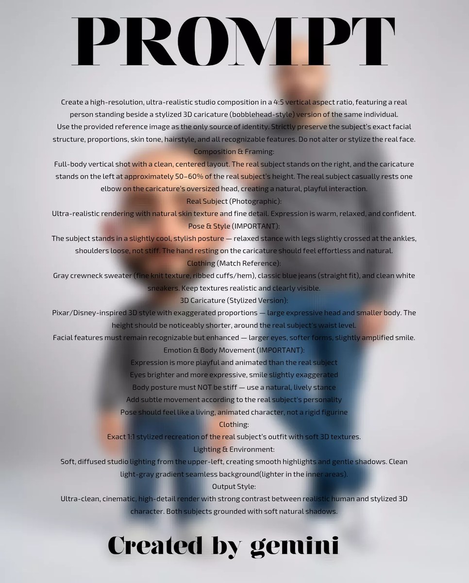 Photorealistic Portrait with a 3D Caricature output 3