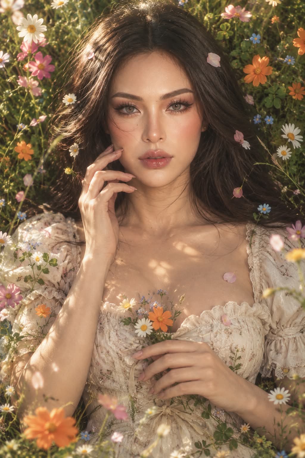Woman in a Wildflower Meadow Portrait output 3
