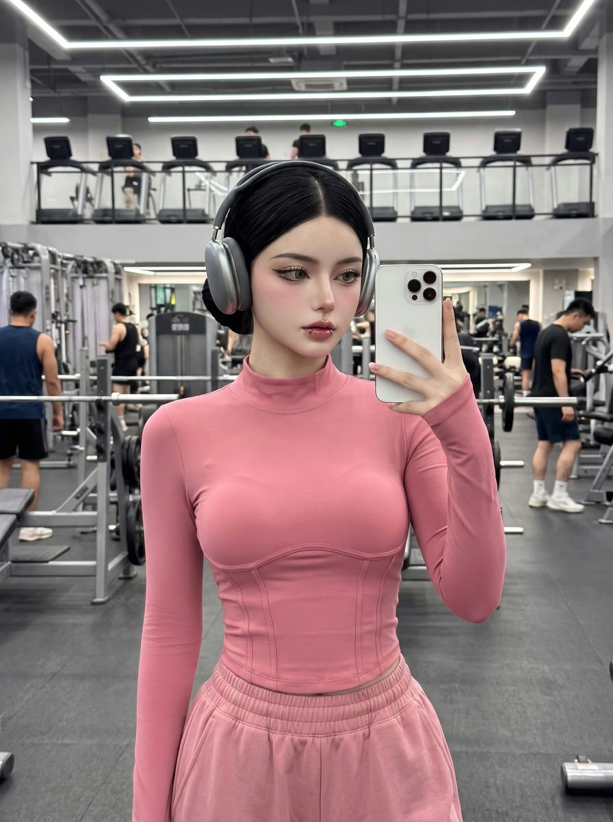 Gym Mirror Selfie with Strict Face Identity Preservation output 4