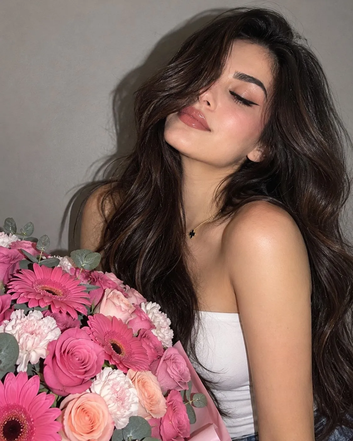 Woman with a Lush Bouquet