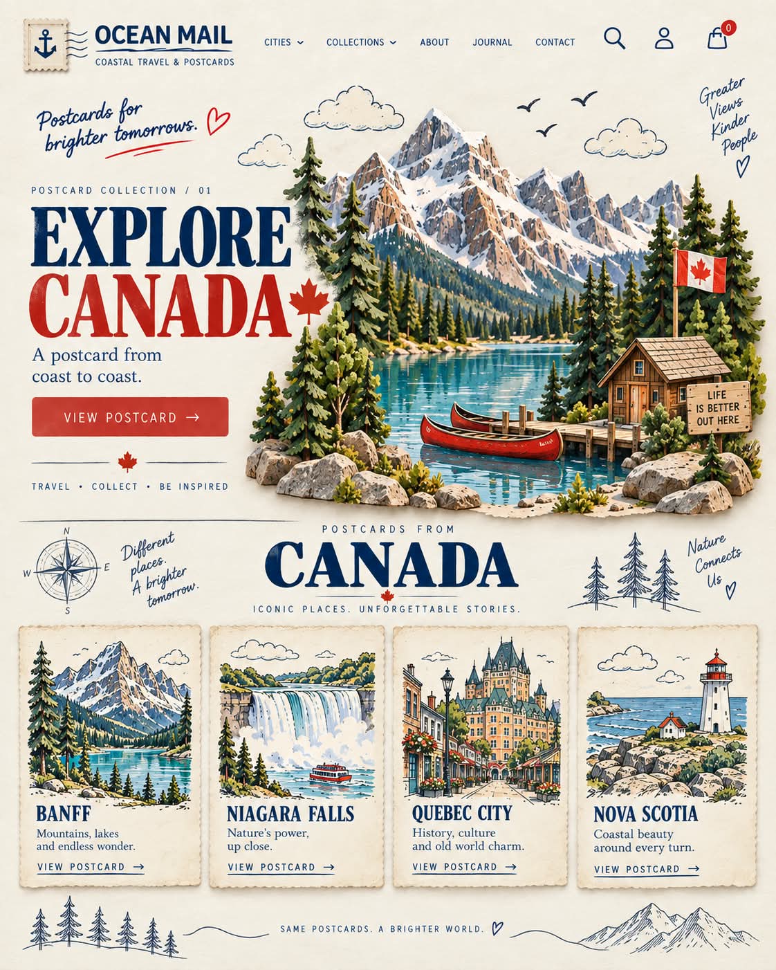Vintage Travel Postcard Homepage for Instagram