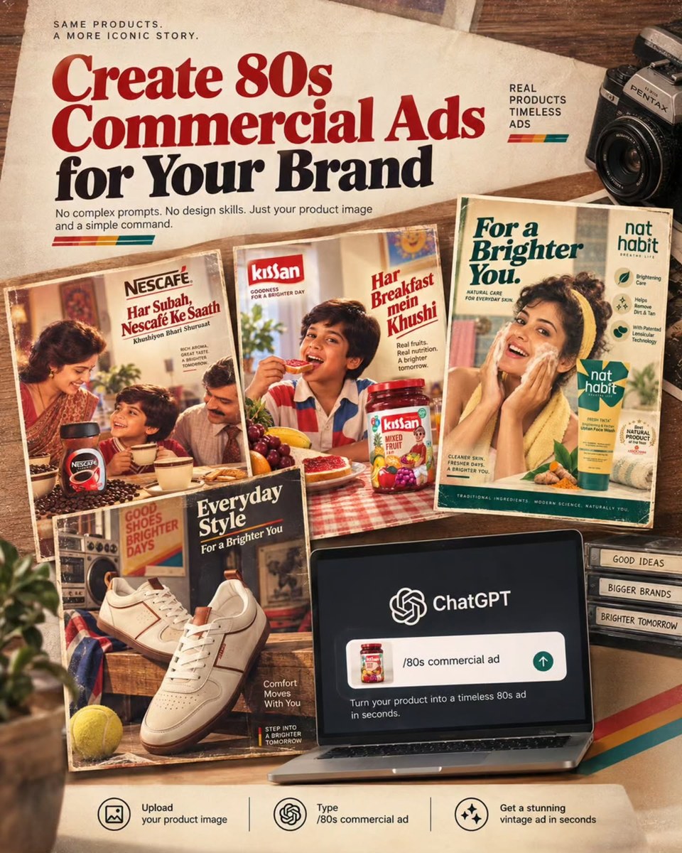 Create an 80s-Themed Commercial Ad output 1