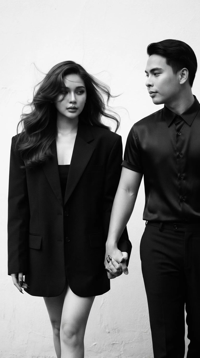 Dark Romantic Black-and-White Couple Editorial Portrait output 6