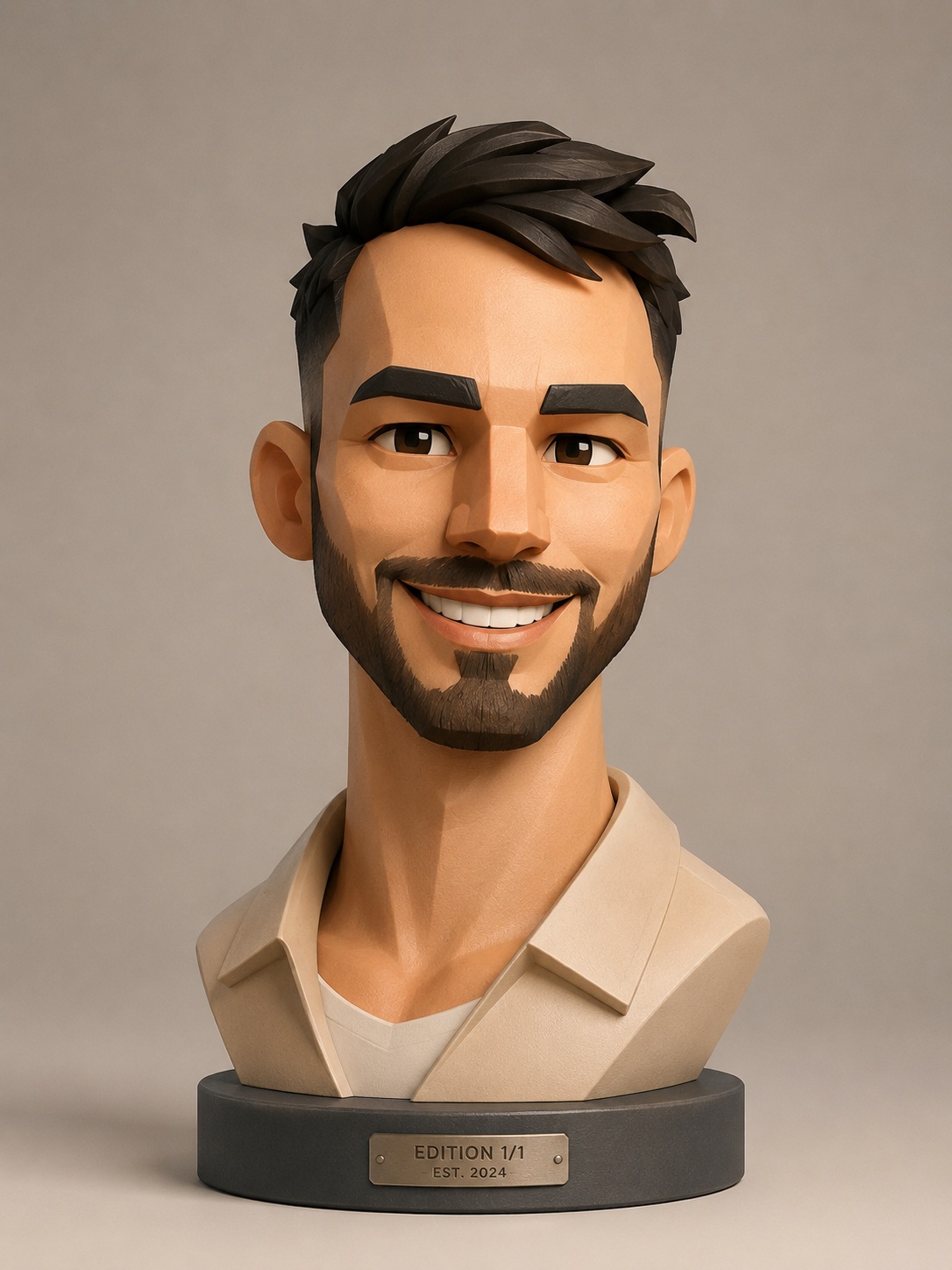Stylized 3D Designer Figurine Portrait output 3