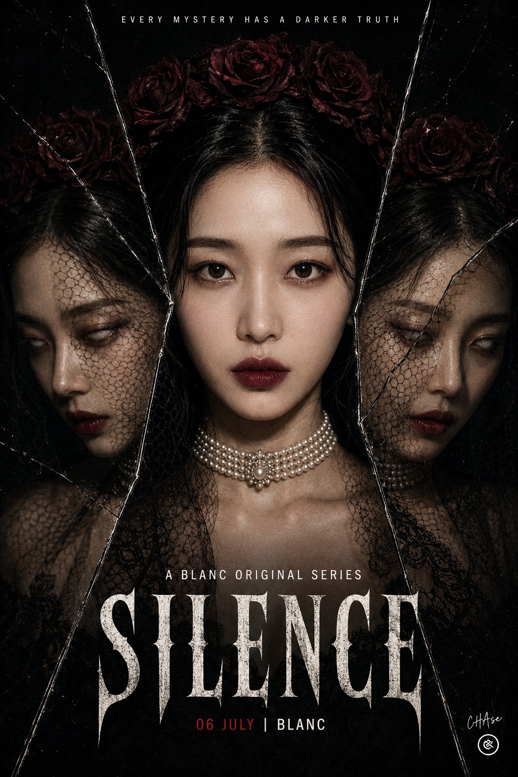 Gothic Mirror-Fracture Mystery Poster