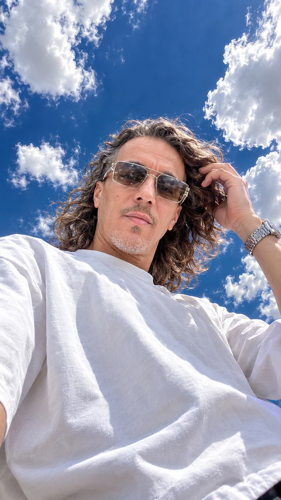 Dramatic Low-Angle Portrait of a Young Man