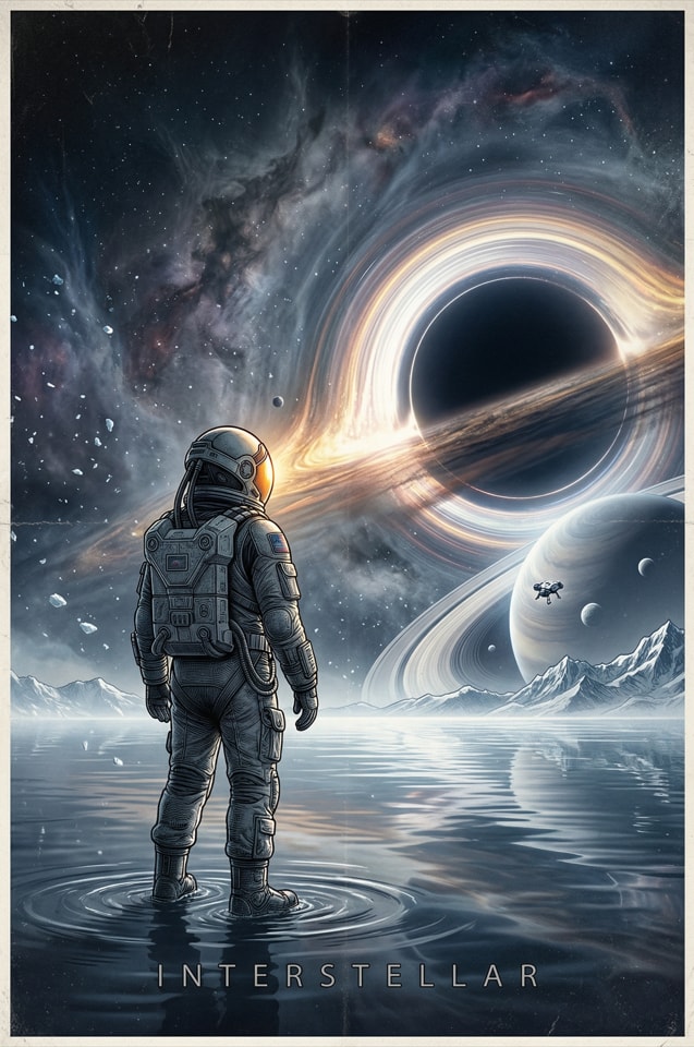 Interstellar Movie Poster Illustration