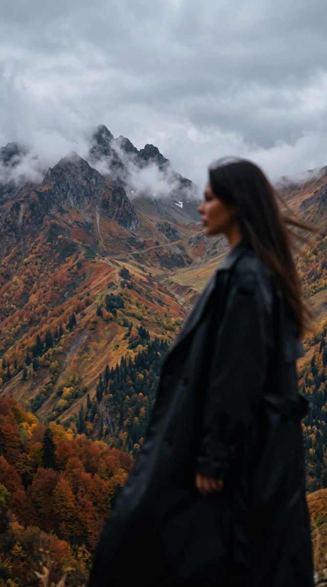 Dreamlike Autumn Mountain Portrait