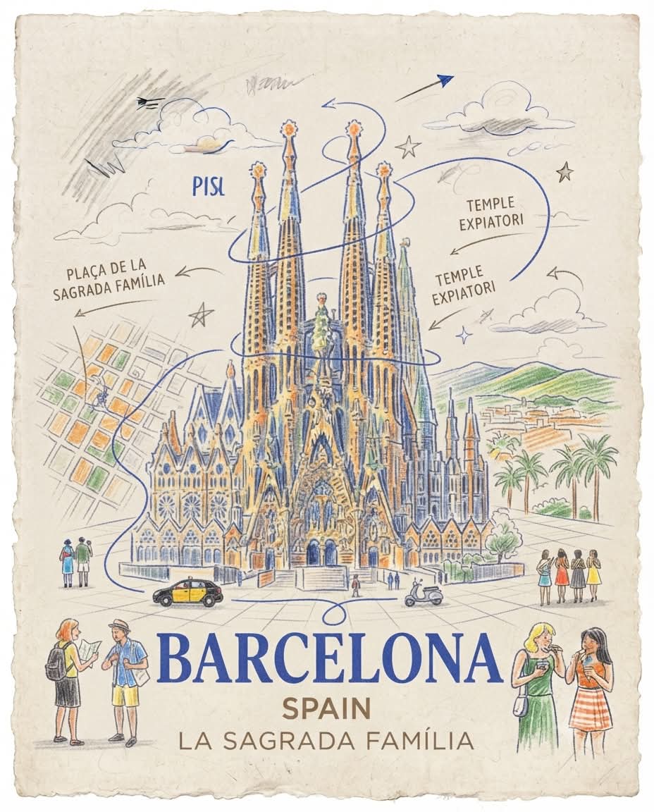 Colored-Pencil Travel Poster