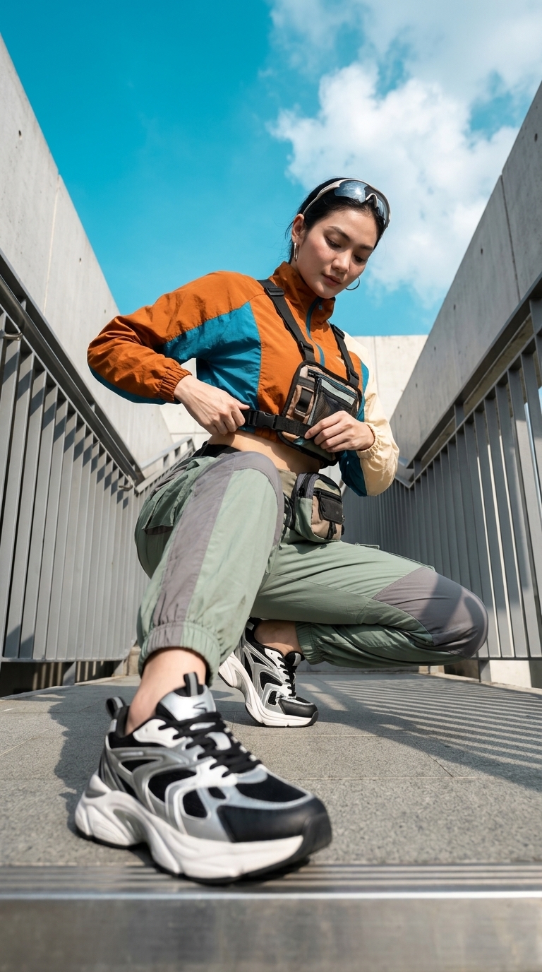Futuristic Streetwear Editorial Photograph output 9