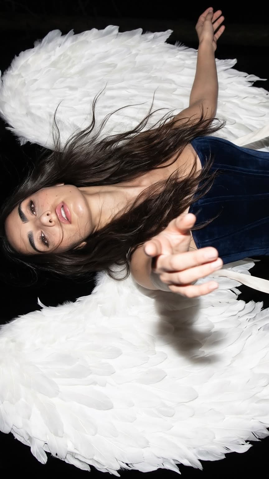 White Angel Fashion Portrait with Nighttime Flash output 2