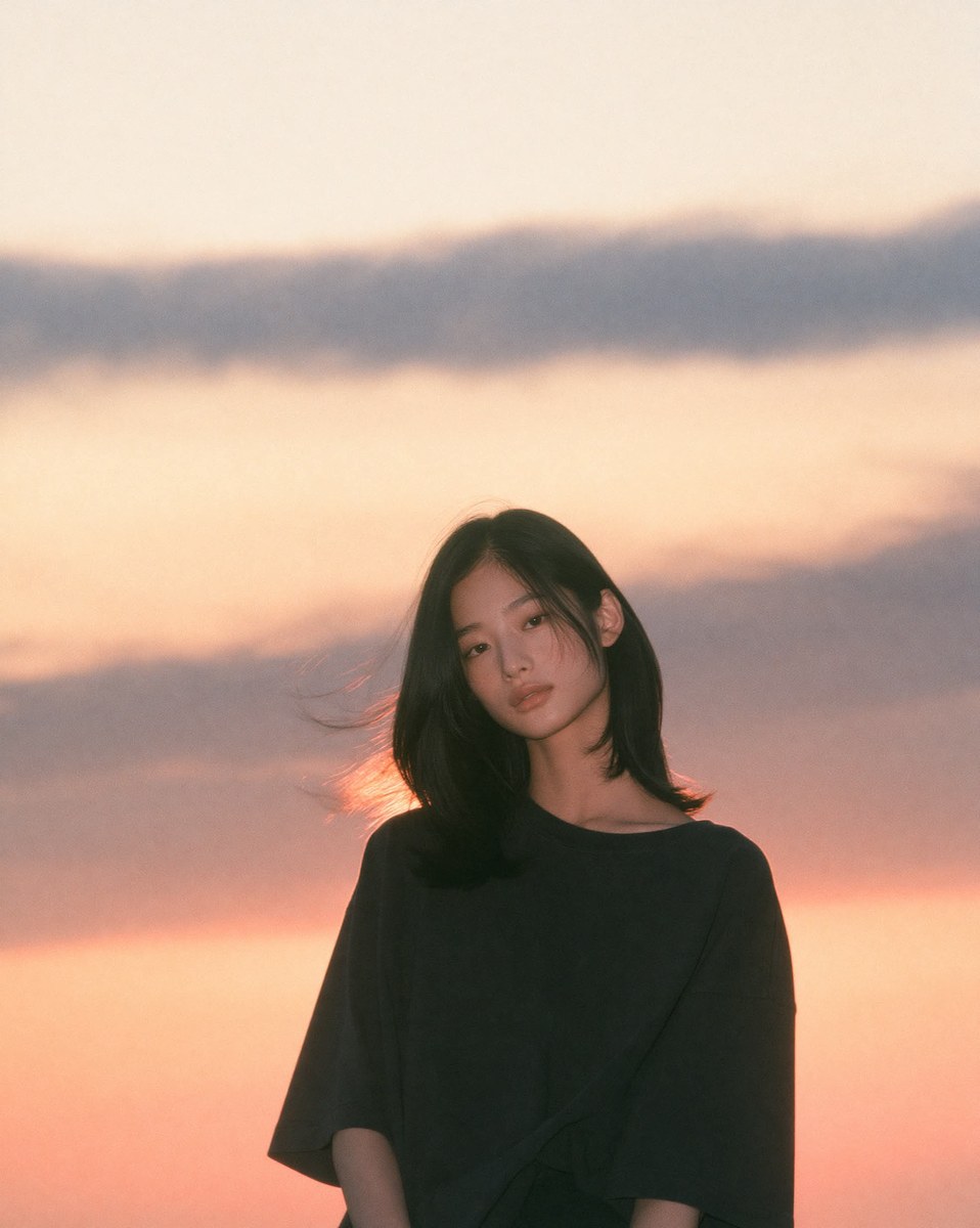 Sunset Sky Cinematic Fashion Portrait