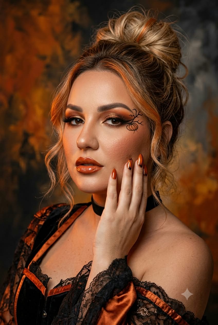 Pumpkin Glam Muse Beauty Portrait