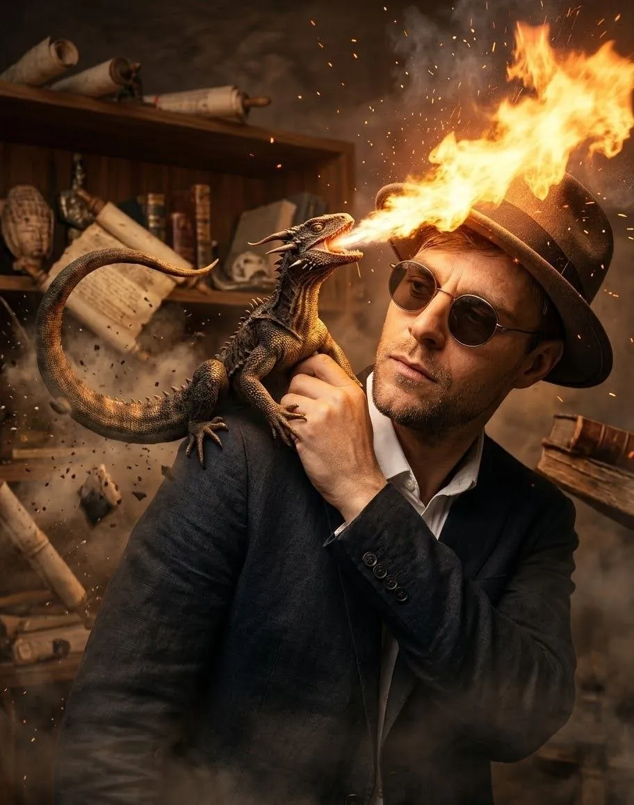 Rebel Leader and Fire-Breathing Dragon