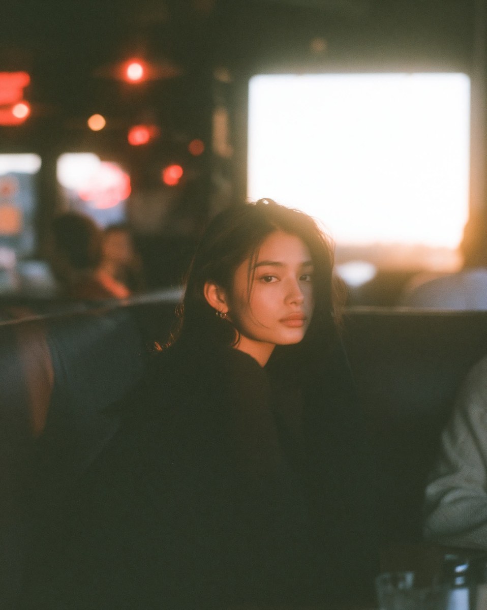 Golden-Hour Cafe Portrait
