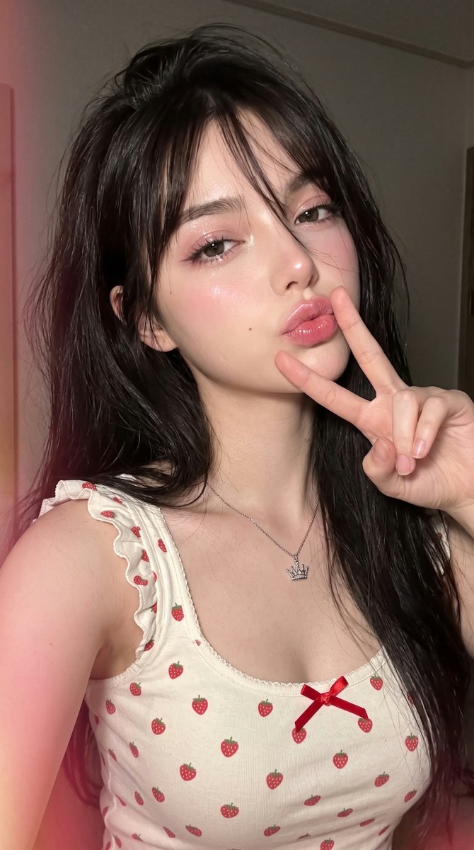 Playful Korean-Style Flash Selfie Edit